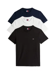 Tommy Jeans T-Shirt TJM XSLIM 3 PACK TEE Schwarz/Dunkelblau/Weiß/Rot