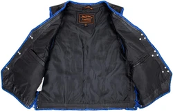 MDM Motorradweste Herren Motorrad Kutte Lederweste Schwarz