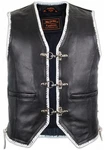 MDM Motorradweste Herren Motorrad Kutte Lederweste Schwarz