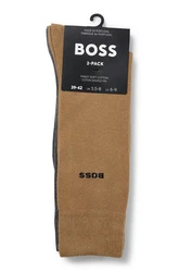 BOSS Businesssocken 2P RS Uni mit Logo-Schriftzug Khaki/Beige/Grau/Braun