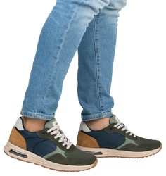 Rieker Sneaker Schnürschuh Halbschuh Freizeitschuh Dunkelgrün/Grün