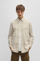 BOSS ORANGE Langarmhemd Rickert_M Khaki/Beige