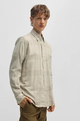 BOSS ORANGE Langarmhemd Rickert_M Khaki/Beige