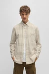 BOSS ORANGE Langarmhemd Rickert_M Khaki/Beige