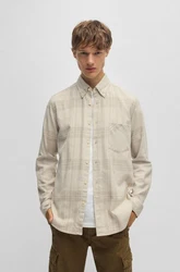 BOSS ORANGE Langarmhemd Rickert_M Khaki/Beige