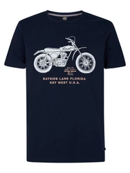 Petrol Industries T-Shirt mit Aufdruck Manta Dunkelblau