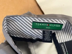 Tommy Hilfiger Golfhose Herren lang gerade geschnitten mit Sticklogo Hellgrau/Khaki/Grau/Braun/Beige