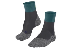 FALKE Kurzsocken Damen Sportsocken TK2 Short Cool Trekking Grün/Dunkelblau/Türkis/Grau