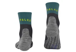 FALKE Kurzsocken Damen Sportsocken TK2 Short Cool Trekking Grün/Dunkelblau/Türkis/Grau