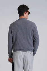 Lufian Strickpullover RIGHT Eleganz und Komfort Grau/Dunkelblau/Dunkelgrau/Hellgrau