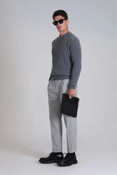 Lufian Strickpullover RIGHT Eleganz und Komfort Grau/Dunkelblau/Dunkelgrau/Hellgrau