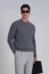 Lufian Strickpullover RIGHT Eleganz und Komfort Grau/Dunkelblau/Dunkelgrau/Hellgrau
