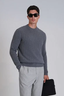 Lufian Strickpullover RIGHT Eleganz und Komfort Grau/Dunkelblau/Dunkelgrau/Hellgrau Lufian Strickpullover RIGHT Eleganz und Komfort Grau/Dunkelblau/Dunkelgrau/Hellgrau
