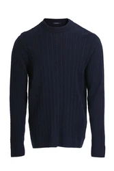 Lufian Strickpullover RIGHT Eleganz und Komfort Dunkelblau/Lila