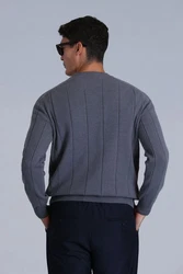 Lufian Strickpullover LIGHT Perfekt für alle Jahreszeiten Dunkelblau/Dunkelgrau/Grau/Braun