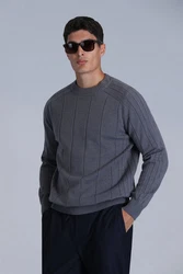 Lufian Strickpullover LIGHT Perfekt für alle Jahreszeiten Dunkelblau/Dunkelgrau/Grau/Braun