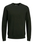 Jack & Jones Strickpullover JJEBASIC KNIT CREW NECK Dunkelgrün/Grün