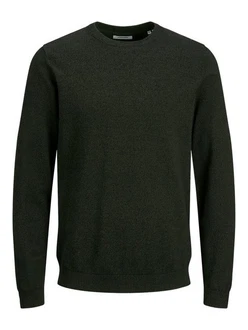 Jack & Jones Strickpullover JJEBASIC KNIT CREW NECK Dunkelgrün/Grün Jack & Jones Strickpullover JJEBASIC KNIT CREW NECK Dunkelgrün/Grün