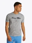 Tommy Hilfiger T-Shirt SCRIPT LOGO TEE mit Logo Grau/Hellblau