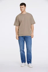 LINDBERGH T-Shirt mit Logostickerei Khaki/Beige/Braun/Grau
