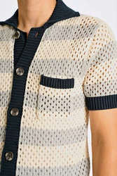 LINDBERGH Cardigan Strickpullover Hellblau/Beige