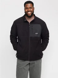 Jack & Jones Fleecejacke JJTHEO Schwarz/Beige