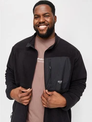 Jack & Jones Fleecejacke JJTHEO Schwarz/Beige