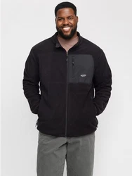 Jack & Jones Fleecejacke JJTHEO Schwarz/Beige