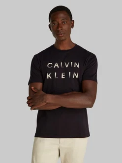 Calvin Klein T-Shirt CP-ENLARGED LOGO T-SHIRT hellgrau/schwarz