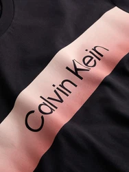 Calvin Klein T-Shirt LINEAR OMBRE CHEST LOGO Braun/Schwarz/Dunkelblau