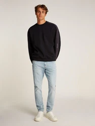 Calvin Klein Jeans Sweatshirt LOGO TAPE CREW NECK Schwarz/Hellblau/Dunkelblau