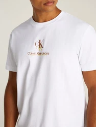 Calvin Klein Jeans T-Shirt Weiß/Gold/Beige/Gelb/Creme
