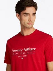 Tommy Hilfiger T-Shirt HILFIGER CENTER STACK TEE Rot/Dunkelrot