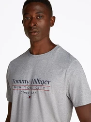 Tommy Hilfiger T-Shirt HILFIGER CENTER STACK TEE Grau