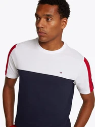 Tommy Hilfiger T-Shirt GLOBAL STRIPE COLOURBLOCK TEE Weiß/Mischfarben/Dunkelblau/Hellblau/Creme