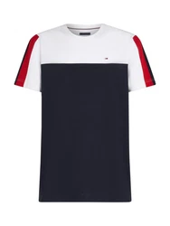 Tommy Hilfiger T-Shirt GLOBAL STRIPE COLOURBLOCK TEE Weiß/Mischfarben/Dunkelblau/Hellblau/Creme
