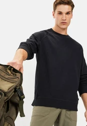 camel active Sweatshirt Regular Fit Schwarz/Dunkelblau/Dunkelgrau/Hellblau
