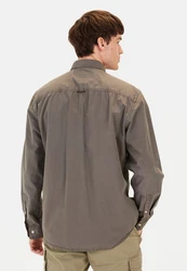 camel active Langarmhemd Button-Down Khaki/Dunkelgrün