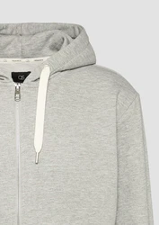 QS Outdoorjacke Basic-Sweatjacke Grau/Hellgrau