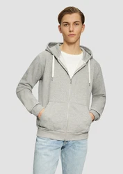 QS Outdoorjacke Basic-Sweatjacke Grau/Hellgrau