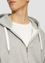 QS Outdoorjacke Basic-Sweatjacke Grau/Hellgrau