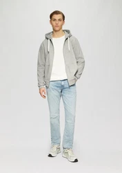 QS Outdoorjacke Basic-Sweatjacke Grau/Hellgrau