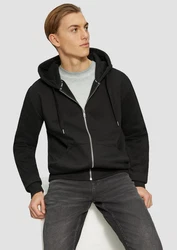 QS Outdoorjacke Basic-Sweatjacke Schwarz/Dunkelgrau