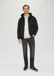 QS Outdoorjacke Basic-Sweatjacke Schwarz/Dunkelgrau