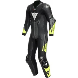 Motorradkombi Misano 3 D-AIR Lederkombi schwarz / anthrazit / fluo-gelb 52
