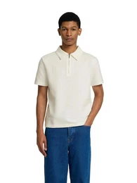 Poloshirt SLHSANDER SEERSUCKER ZIP (1-tlg) mit Stretch