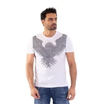 TRUENO T-Shirt Herren SLIM FIT mit Adler Motiv Weiß