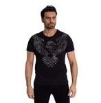TRUENO T-Shirt Herren SLIM FIT mit Adler Motiv Schwarz