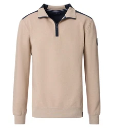 CASAMODA Sweatshirt Troyer 444303400 Beige/Khaki/Braun