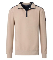 CASAMODA Sweatshirt Troyer 444303400 Beige/Khaki/Braun